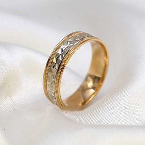 10 K Gold wedding Band 6mm , white gold, yellow gold, rose gold, engagement